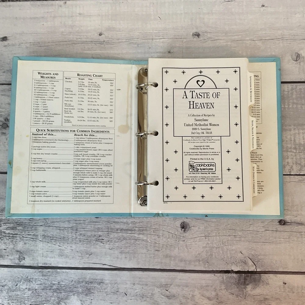 A Taste Of Heaven Cookbook Sunnylane Methodist Church Del City Oklahoma 1999